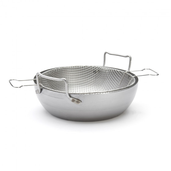 Rounded steel deep-fryer LA LYONNAISE Ø36cm