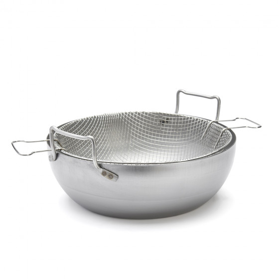 Rounded steel deep-fryer LA LYONNAISE Ø40cm