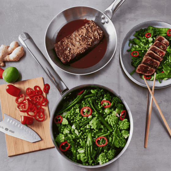 Sauteuse bord droit en inox ALCHIMY Ø28cm