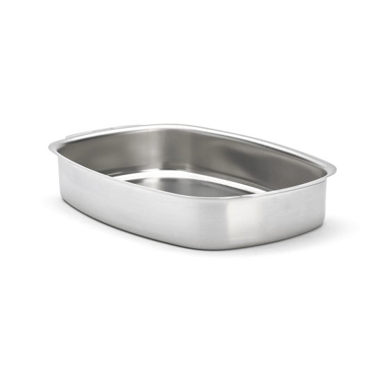 Rectangular stainless steel roasting dish 38x26 cm
