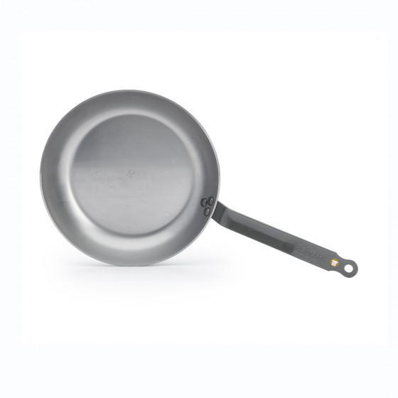 Set of 2 MINERAL B steel frying pans + neoprene handle cover