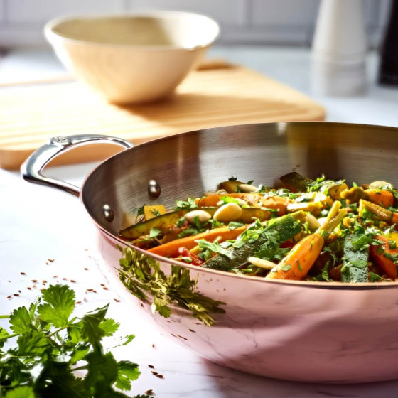 Wok bombé cuivre PRIMA MATERA Ø32cm