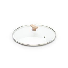 Universal glass lid with wooden handle Ø28cm