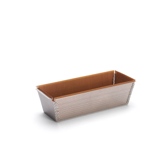Perforated stainless steel cake mould 26x10,3cm + 2 non-stick baking sheets