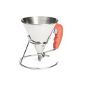 Stainless steel piston funnel with stand 0,8L KWIK red