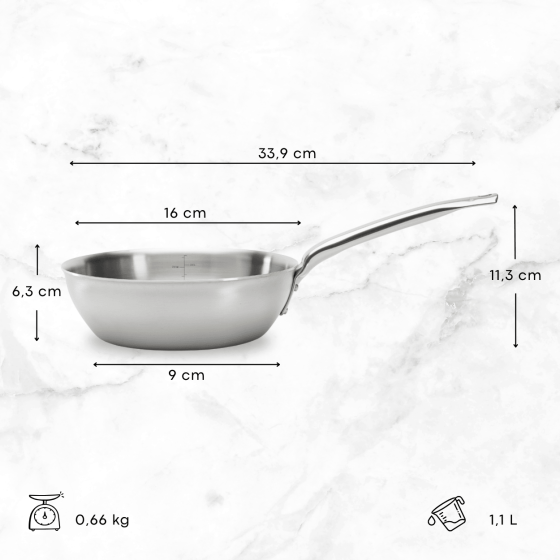 Konische Sauteuse Edelstahl ALCHIMY Ø16cm