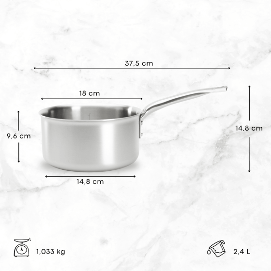Stainless steel saucepan ALCHIMY Ø18cm