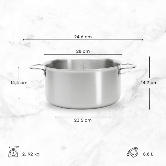 Kochtopf Edelstahl ohne Deckel ALCHIMY Ø28cm