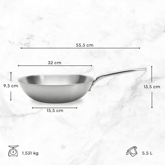 Wok en inox ALCHIMY Ø32cm