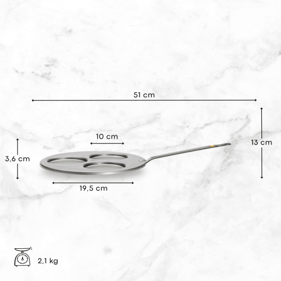 Poêle Triblinis en acier MINERAL B Ø27cm - 3 blinis Ø10cm