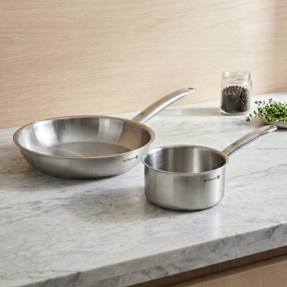 Duo casserole Ø20cm et poêle Ø28cm inox PRIM'APPETY