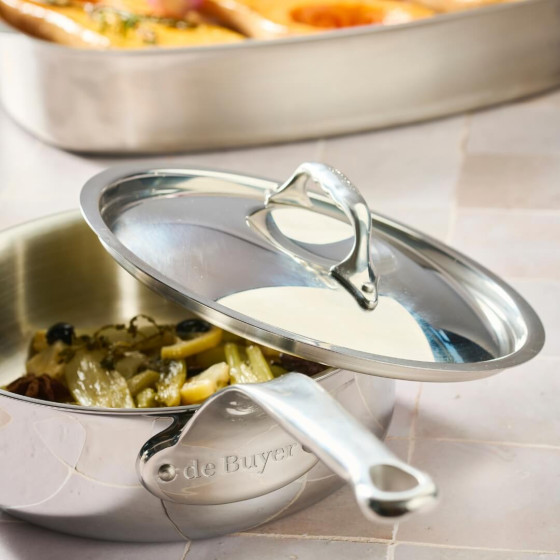 Lid with cast stainless steel riveted handle Ø14cm