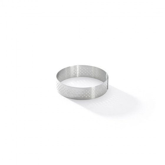 Set mit 4 Perforierte Tortenringe Edelstahl VALRHONA Ø7,5cm H.2cm