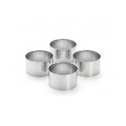 Set mit 4 Tortenring Edelstahl Ø7cm H.4,5cm