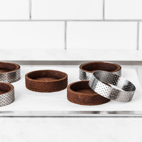Perforierte Tortenringe Edelstahl VALRHONA Ø6,5cm H.2cm