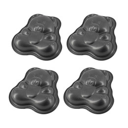 Set of 4 non-stick steel Mini Bear‑Shaped Moulds