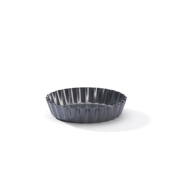 Set of 4 Non-stick steel Tartlet round fluted mould Ø10cm