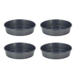 Set of 4 non‑stick plain tartlet moulds Ø10 cm