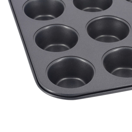 Non-stick steel tray 24 mini muffins