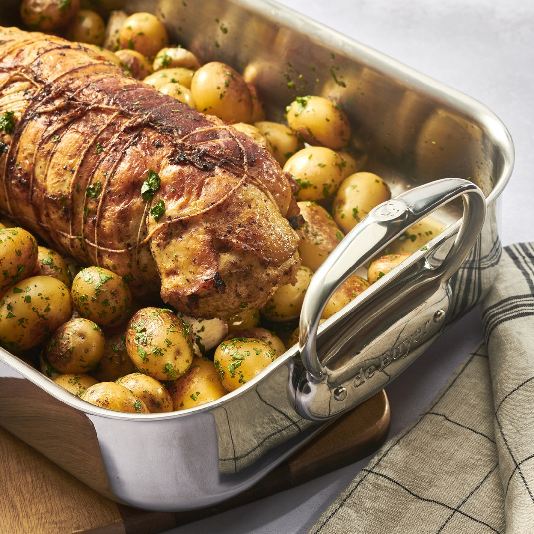 Grand Plat à Rôtir En Acier Inoxydable Avec Grille Pour La