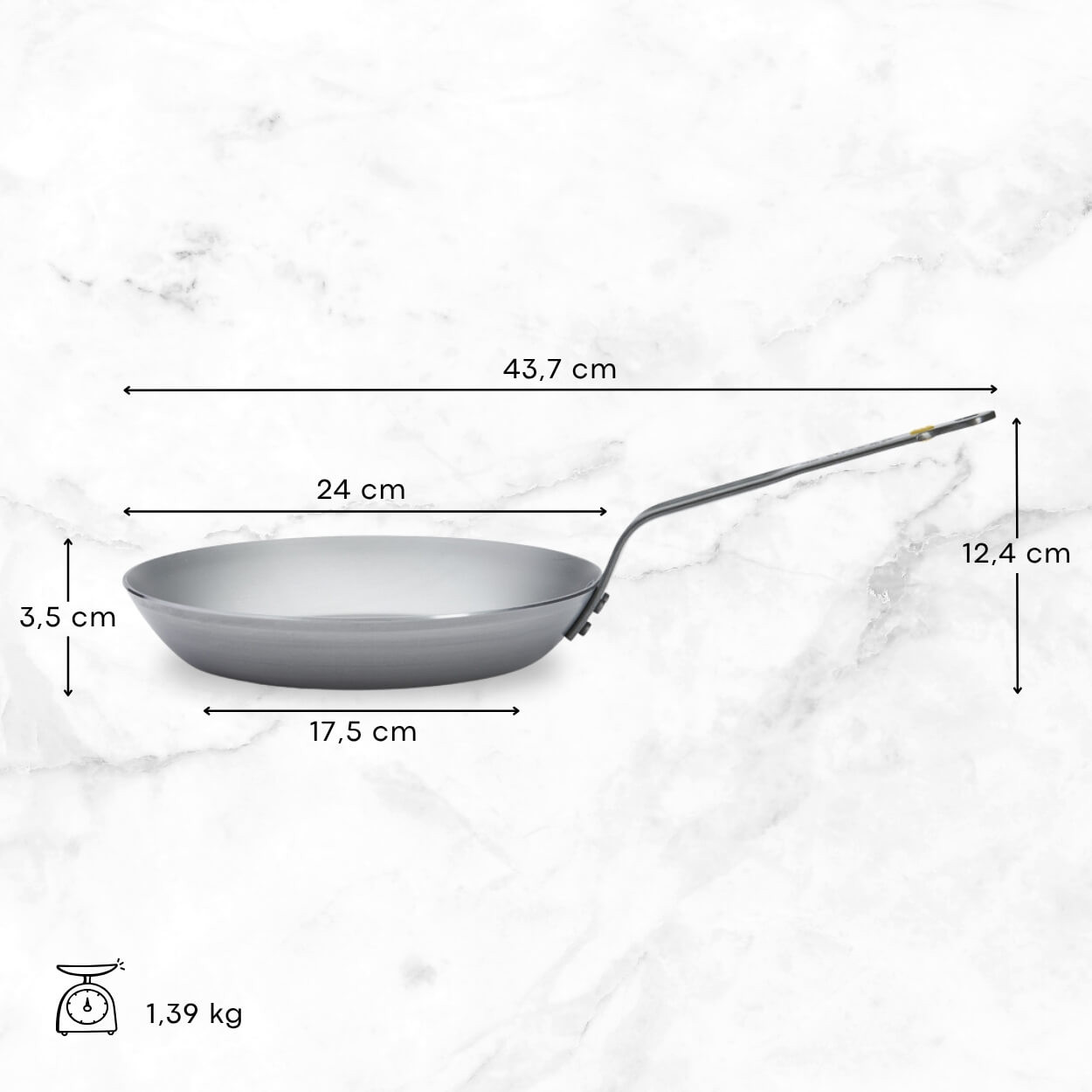DeBuyer Mineral B 5616,24 Steakpan - Plaatstaal - 24cm DeBuyer Mineral B 5616,24 Steakpan - Plaatstaal - 24cm