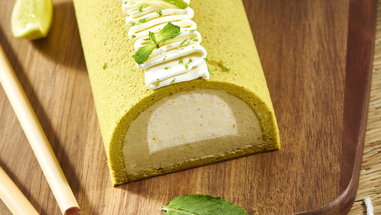 Iced Mojito and pistachio Yule log