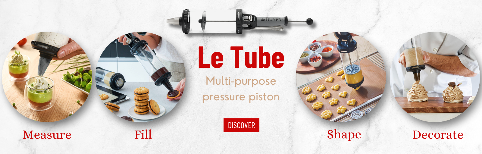 DE BUYER - How to use Le Tube (pressure pastry syringe) 
